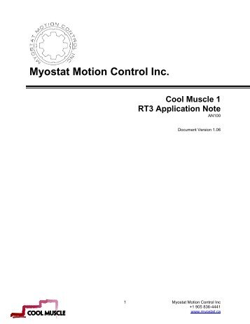 Myostat Motion Control Inc. Cool Muscle 1 RT3 Application Note