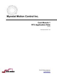 Myostat Motion Control Inc. Cool Muscle 1 RT3 Application Note