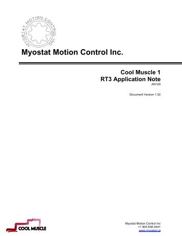 Myostat Motion Control Inc. Cool Muscle 1 RT3 Application Note