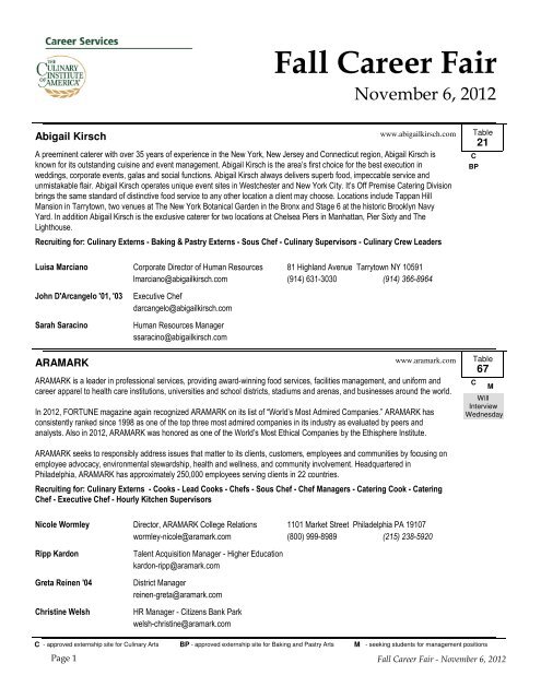 Fall Career Fair The Culinary Institute Of America