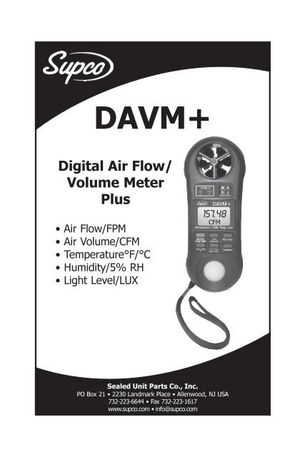4-in-1 Anemometer (LM-8000A) Air Speed, Temp, Humidity & Light