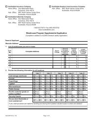 warehouse program supplemental application - Specialty Risk ...