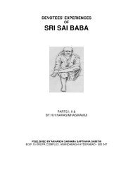DEVOTEES' EXPERIENCES OF SRI SAI BABA