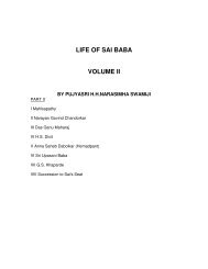 LIFE OF SAI BABA VOLUME II