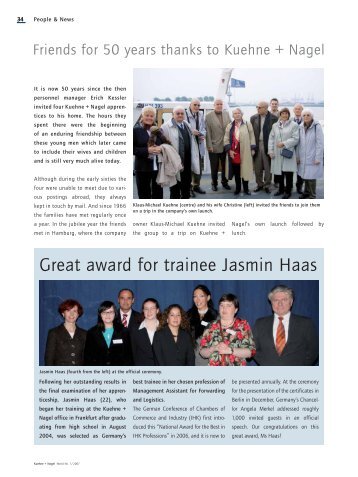 Great award for trainee Jasmin Haas - Kuehne + Nagel