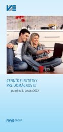 CennÃ­k elektriny pre domÃ¡Cnosti - VÃ½chodoslovenskÃ¡ energetika as