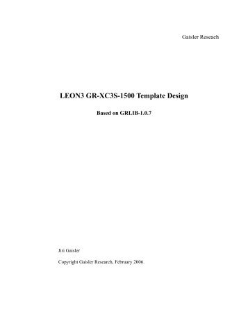 LEON3 GR-XC3S-1500 Template Design - Chess
