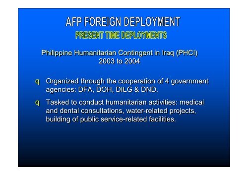 AFP Foreign Deployments - ASEAN Regional Forum