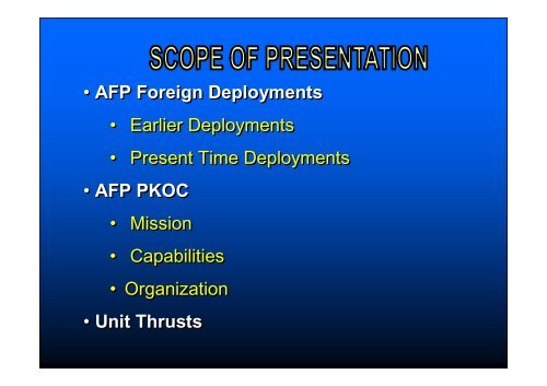 AFP Foreign Deployments - ASEAN Regional Forum