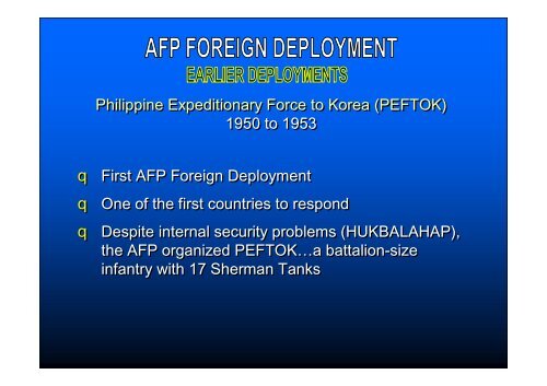 AFP Foreign Deployments - ASEAN Regional Forum