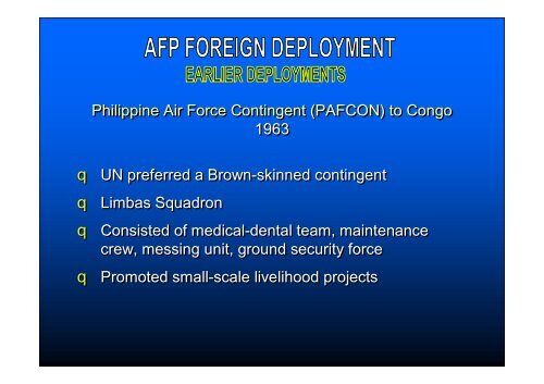 AFP Foreign Deployments - ASEAN Regional Forum