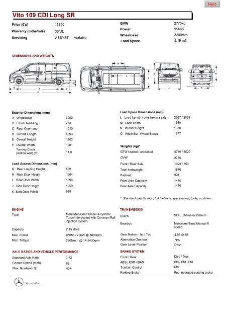 Vito 109 CDI Long SR - Purple Contracts