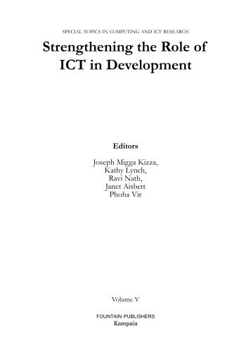 Strengthening the Role of ICT in Development - School of ...