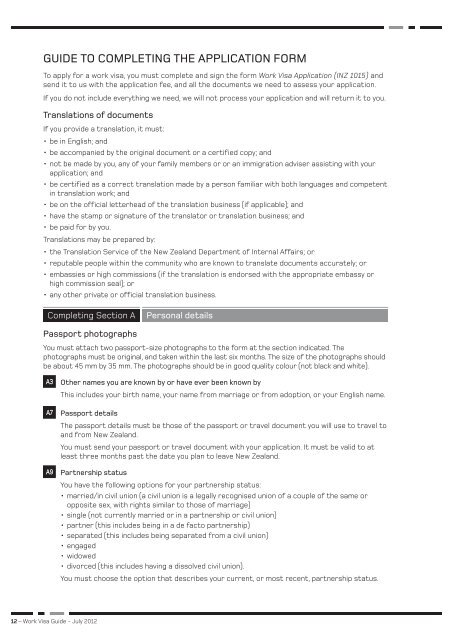 Work Visa Guide (INZ 1016) - New Zealand Immigration Service