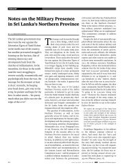 Notes on the Military Presence in Sri Lanka's Northern Province