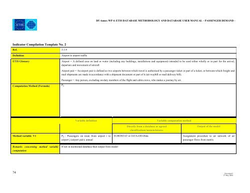 D5 Annex report WP 4 - ETIS plus