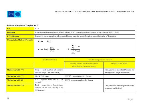 D5 Annex report WP 4 - ETIS plus