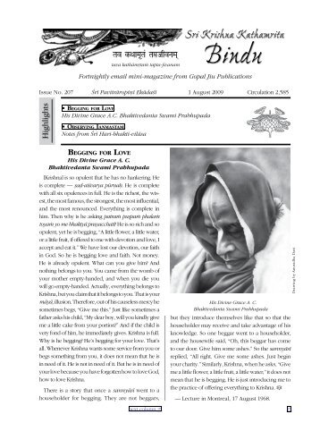 Sri Krishna Kathamrita Bindu, issue 207 - GopalJiu.org