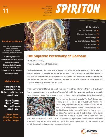 011 Supreme Personality of Godhead - ebooks - ISKCON desire tree