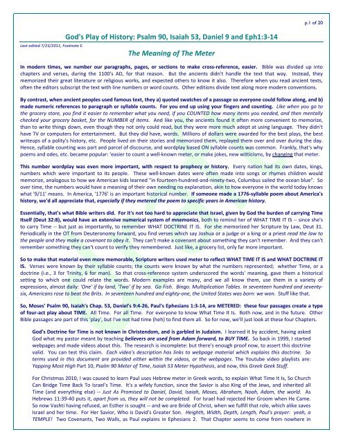 Equidistance examples for Psalm 90, Isaiah 5