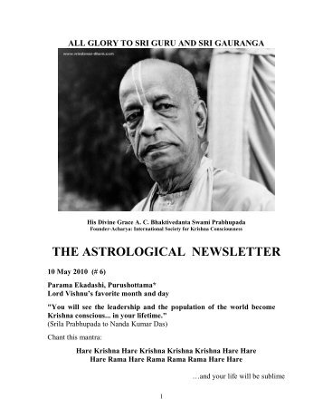 THE ASTROLOGICAL NEWSLETTER - Issue-06 - 2010 MAY 10