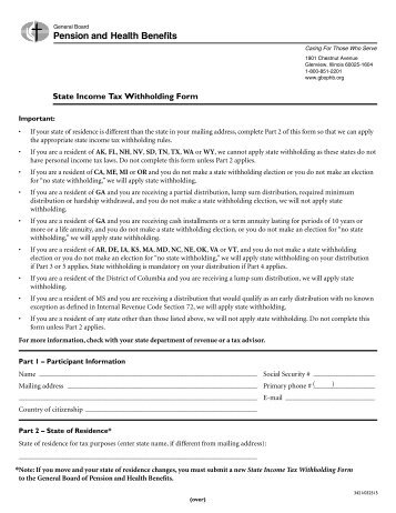 State Income Tax Withholding Form