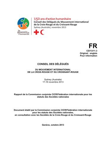 Rapport de la Commission conjointe CICR/FÃ©dÃ©ration internationale ...