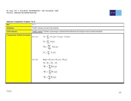 D5 Annex report WP 3: ETIS Database methodology ... - ETIS plus