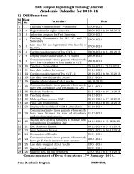 Academic Calender - SDM College of Engineering and Technology ...