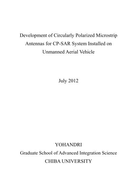 Development of Circularly Polarized Microstrip ... - CEReS - åèå¤§å­¦