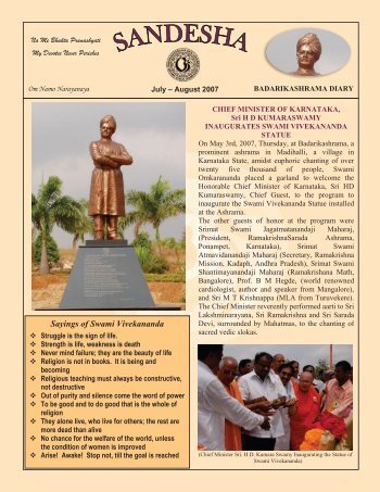 Sayings of Swami Vivekananda - Badarikashrama