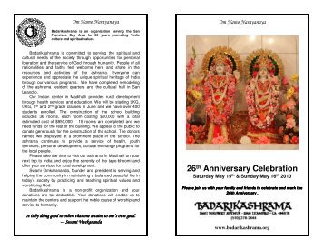 26th Anniversary Celebration - Badarikashrama