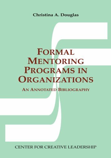 Formal Mentoring Programs in Organizations - Center for Creative ...