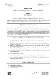 Voir le syllabus du module 10 - DAS en Management durable