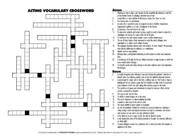 Acting Vocabulary Crossword Puzzle