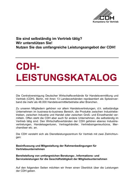 Unsere Leistungen auf einen Klick (bitte herunterladen) - CDH