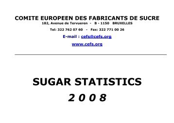 CEFS SUGAR STATISTICS 2008 - FINAL - Comitesucre.org