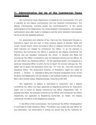II. Administrative Set Up of the Commercial Taxes Department