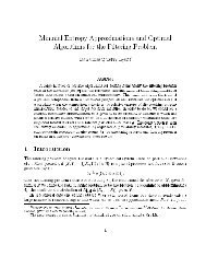 Minimal Entropy Approximations and Optimal Algorithms for the ...