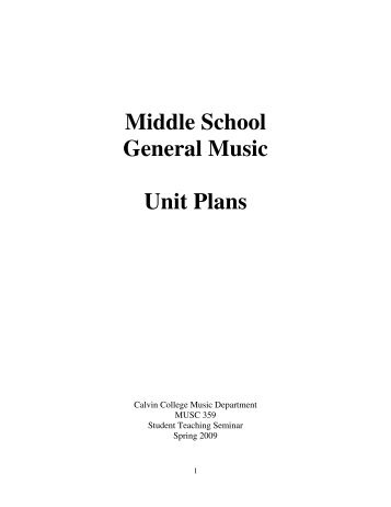 Middle School General Music Unit Plans - Music Education Resources