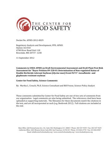 a four-fold rise - Center for Food Safety