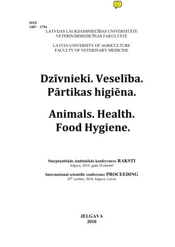 Animals. Health. Food Hygiene - Latvijas LauksaimniecÄ«bas ...