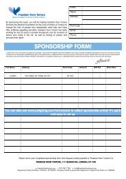 sponsorship form - Freedom from Torture