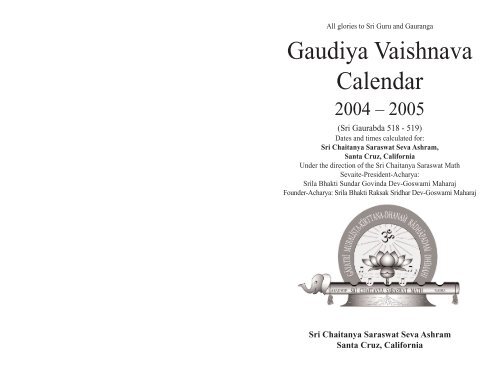 ready to print as a booklet - Sri Chaitanya Saraswat Math