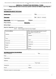 MEDICAL FOUNDATION REFERRAL FORM - Freedom from Torture