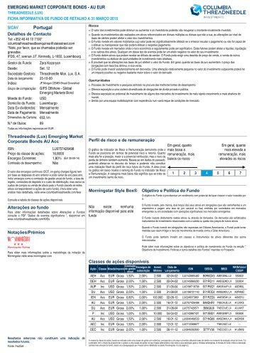 Retail Fund Factsheet - Threadneedle - Investments