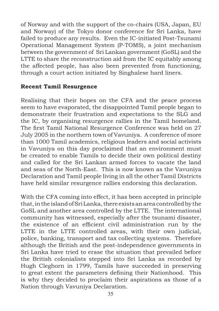 The Conﬂict in Sri Lanka: Ground Realities - Ilankai Tamil Sangam