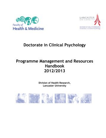 Doctorate in Clinical Psychology Programme Management and ...