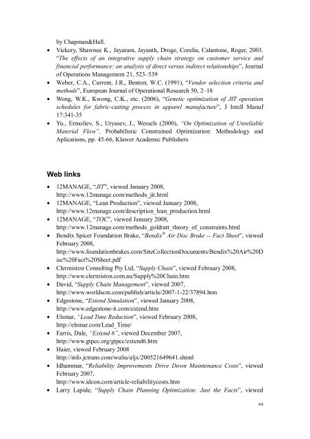 Improvement of Material Flow in the Production and Supply Chain of ...