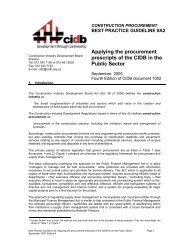 Applying the procurement prescripts of the CIDB in the Public Sector